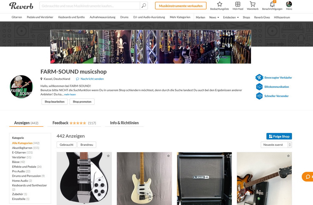 Zu unserer REVERB-Site